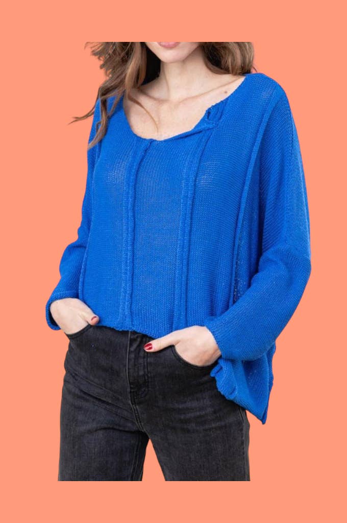 61113 100% COTTON SWEATER: White