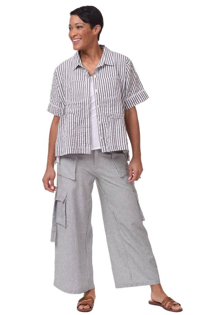 Tulip Clothing - CV1162 Marni Shirt in  Murphy Seersucker Stripe*: M