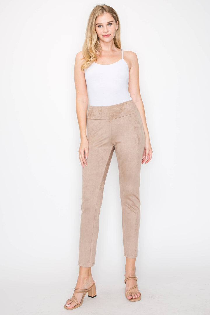 Annelise Stretch Suede Pant: Black / S / A5499