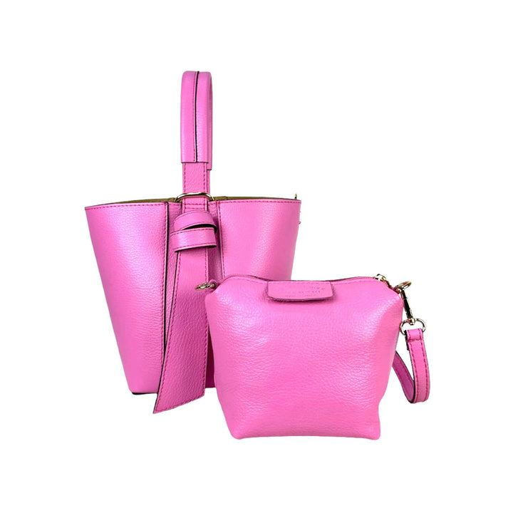 Genuine Leather Tote: Orange