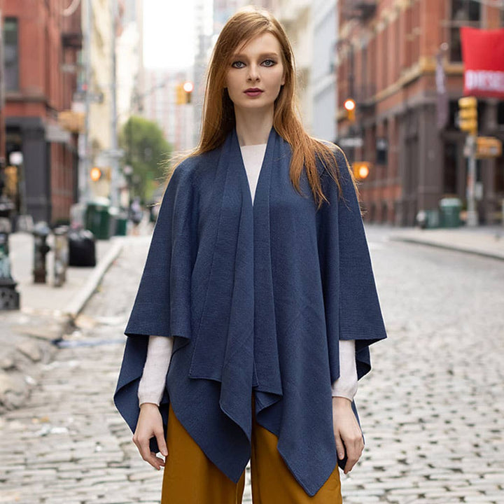 Ruana with Shoulder Strap: BLUE