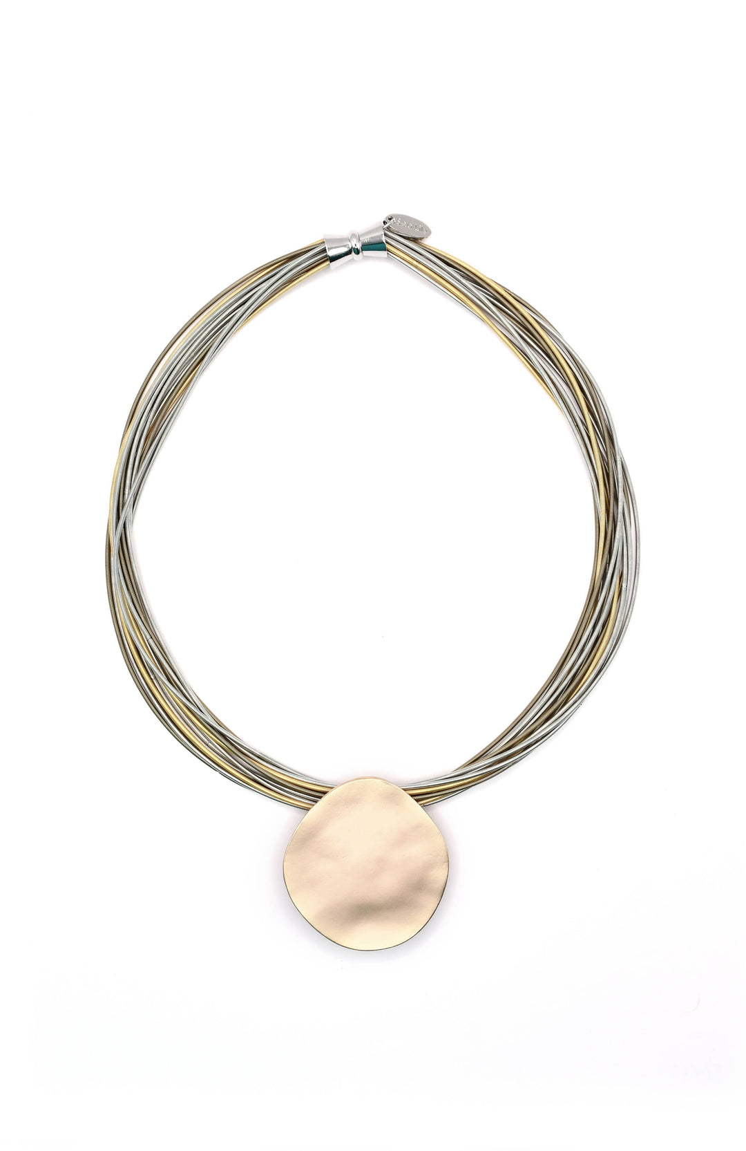 Silver, Gold With Matte Gold Disc Neck