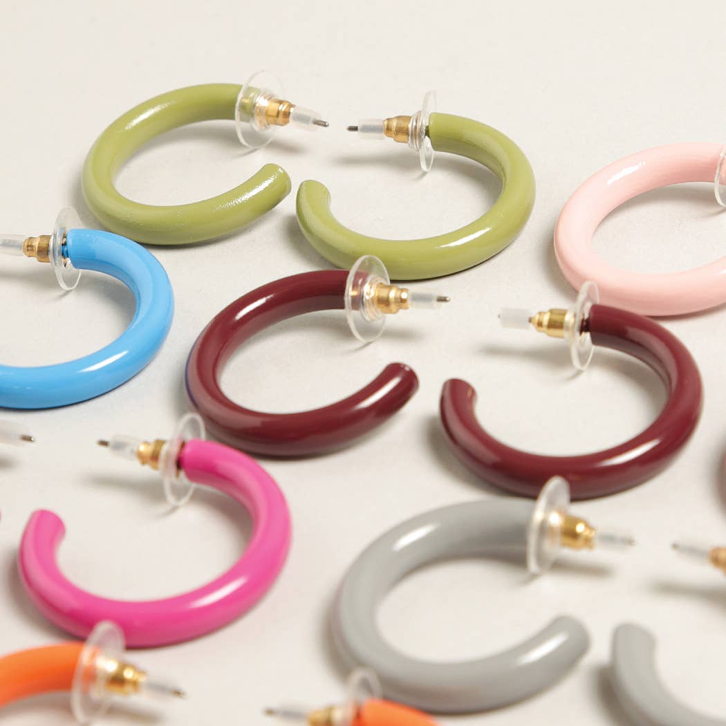 Hoop Post Earring / PINK