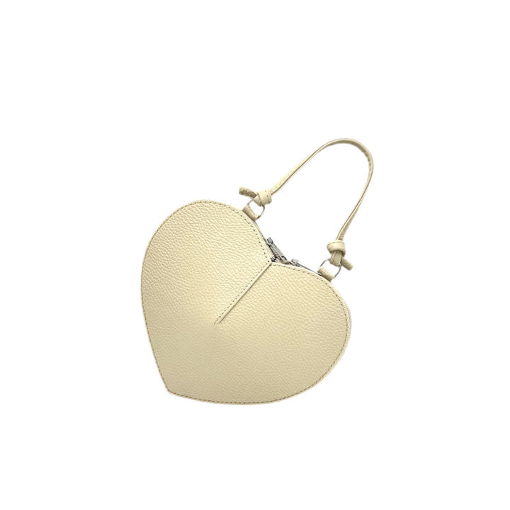 Heart Leather bag, Made in Italy,112587: Orange