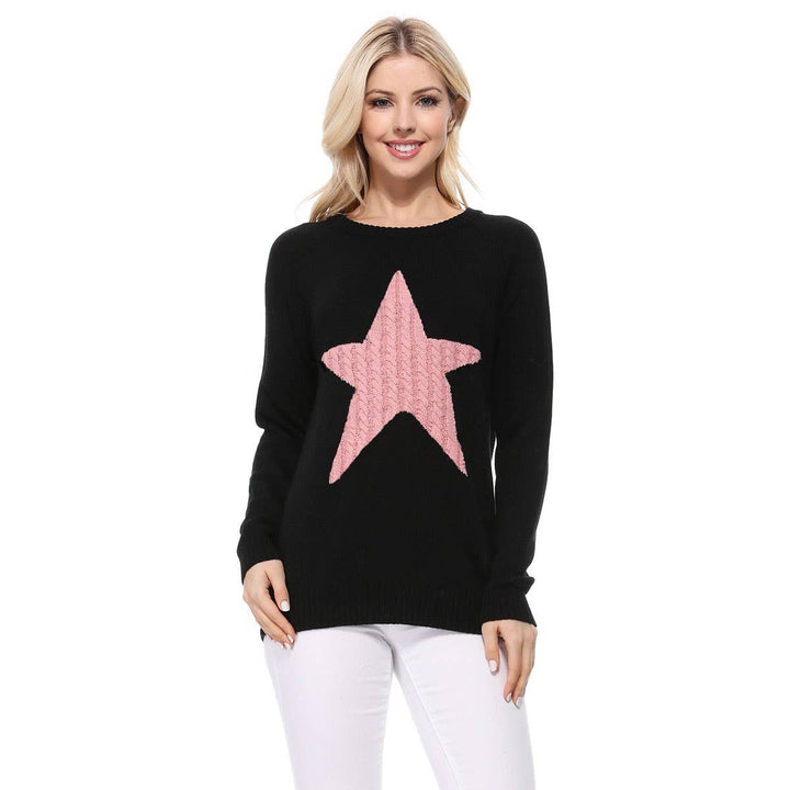 Star Sweater MK3506STAR: OATMEAL/BLACK / L