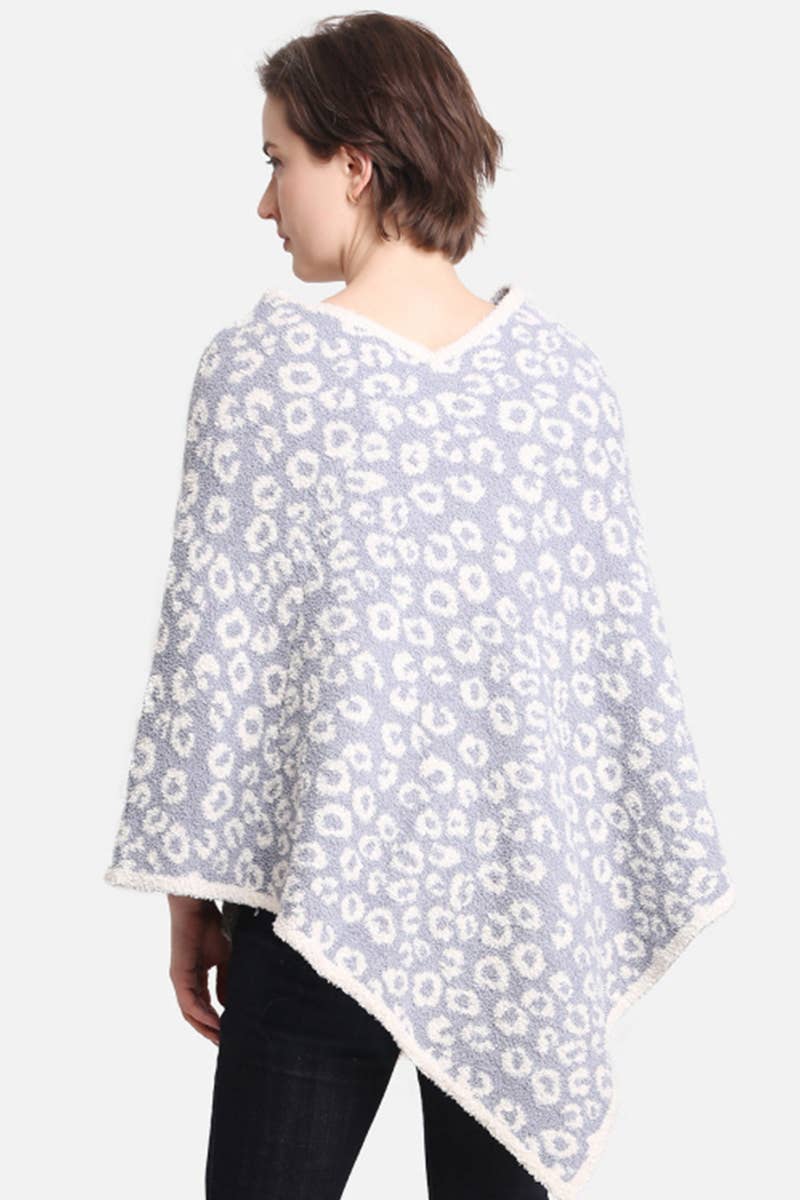 Leopard Poncho: COFFEE / ONE SIZE