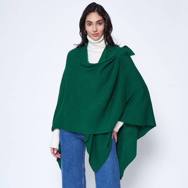 Ruana with Shoulder Strap: GRY