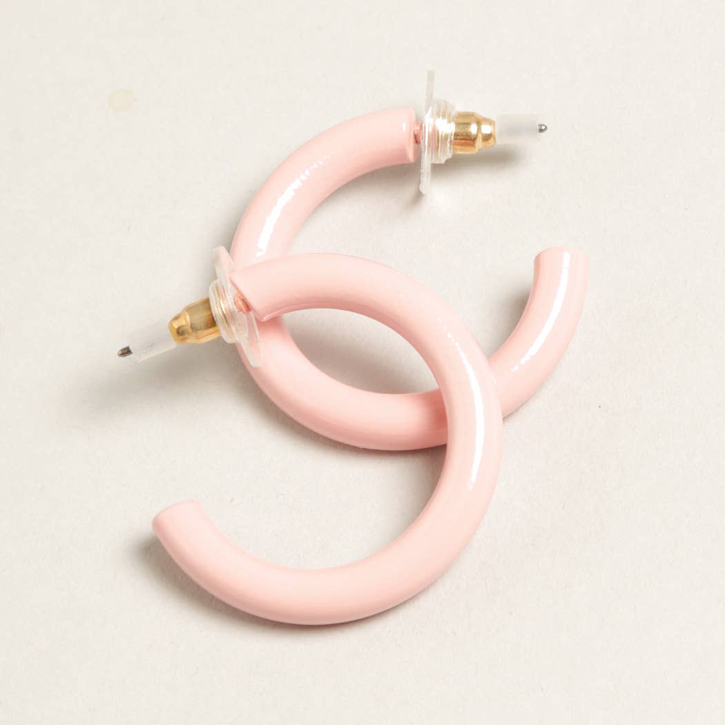 Hoop Post Earring / PINK