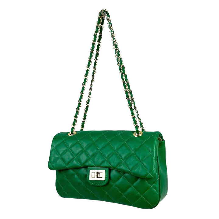 Premium Quilted Leather Bag: Black