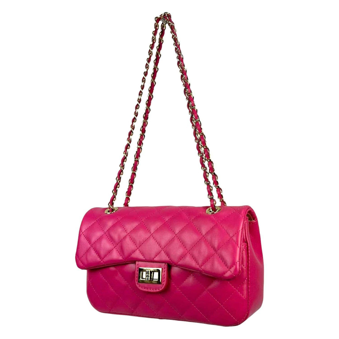 Premium Quilted Leather Bag: Black