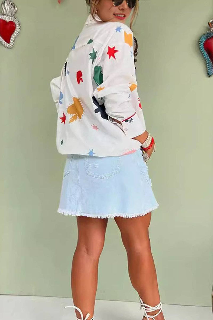 Button-Up Shirt: WHITE / S