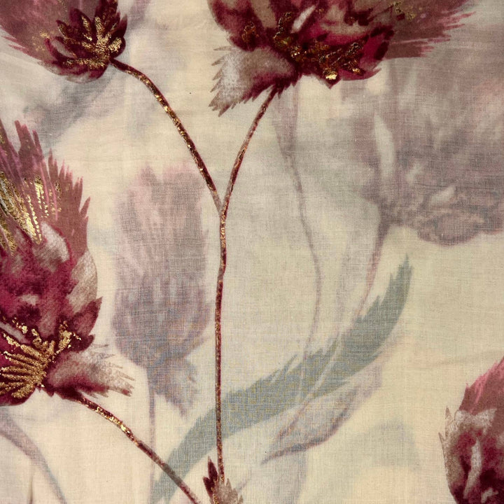 Dusty miller flower scarf: Cream