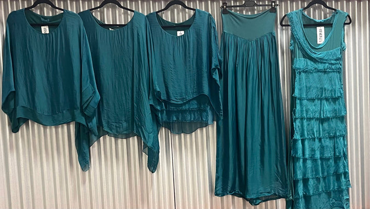 Silk Tie Neck Top: Sage