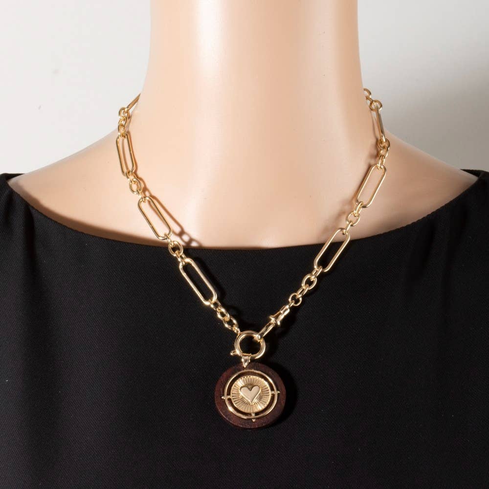 Paperclip Chain Coin Necklace