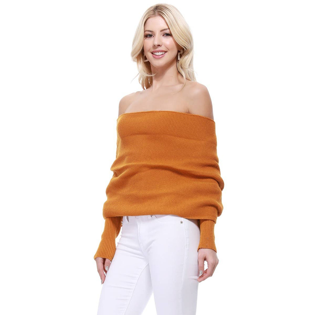 Bolero Sweater Top KC008: BLACK / SM