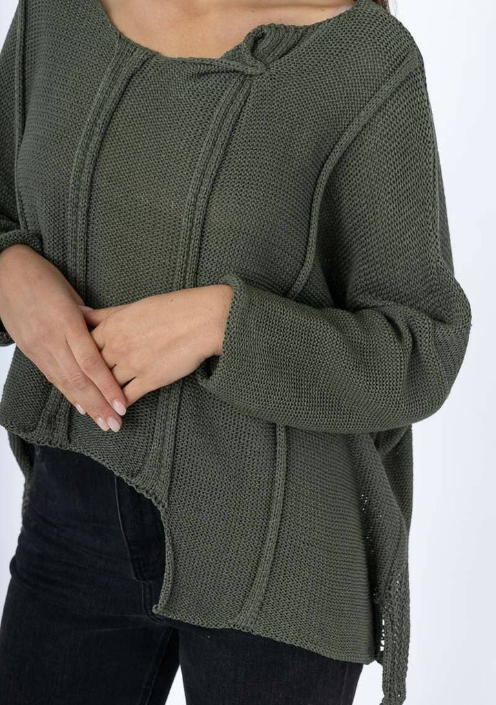 61113 100% COTTON SWEATER: White