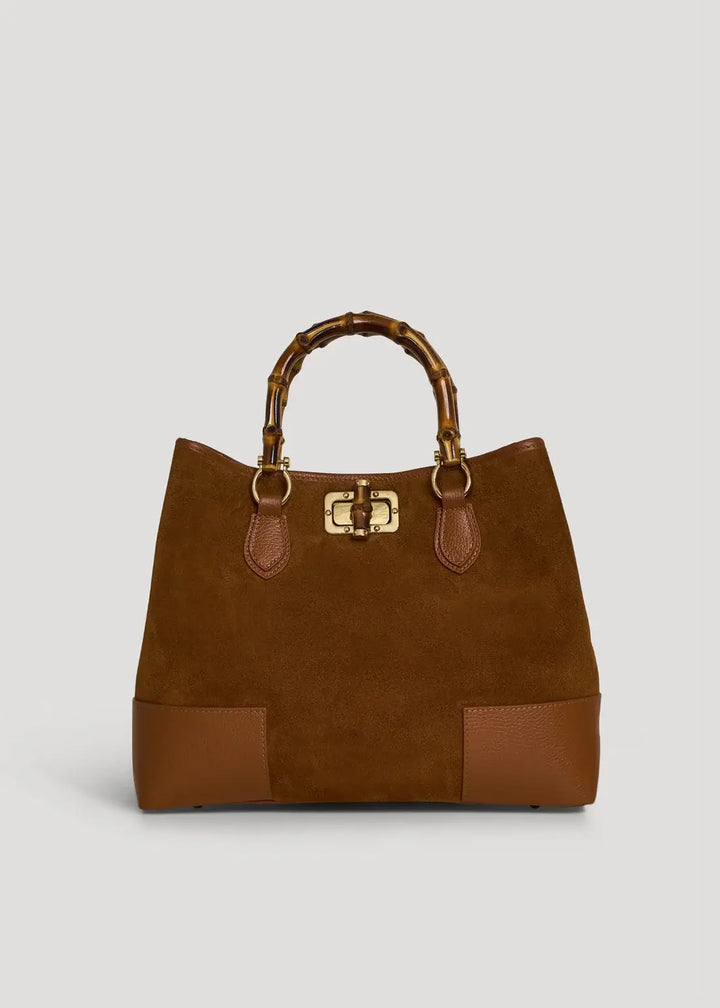 Large Handbag Italian Suede: Oliva