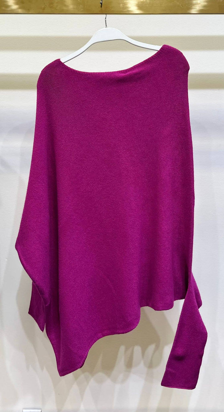 ASYMMETRICAL SWEATER MAGENTA):  M/L