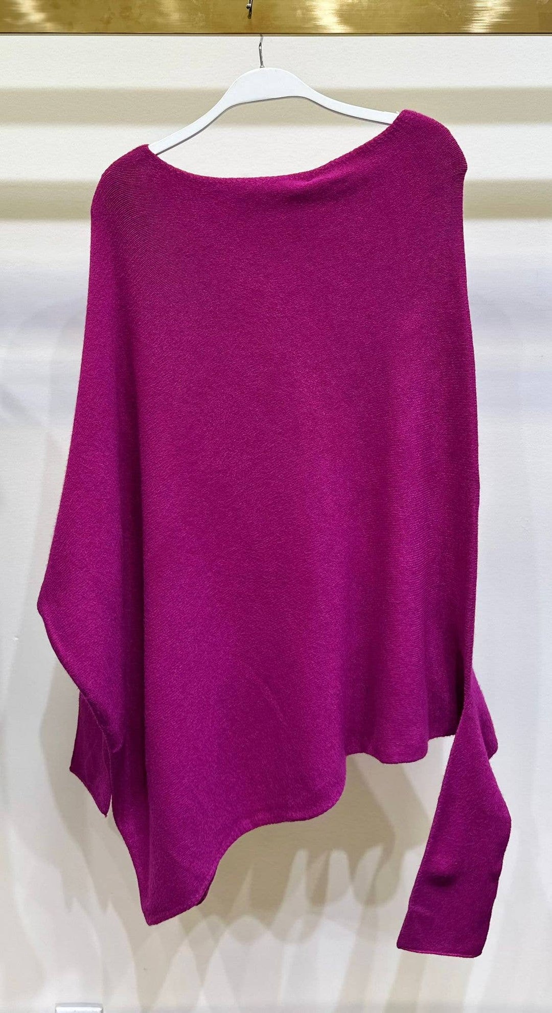 ASYMMETRICAL SWEATER MAGENTA):XS/S