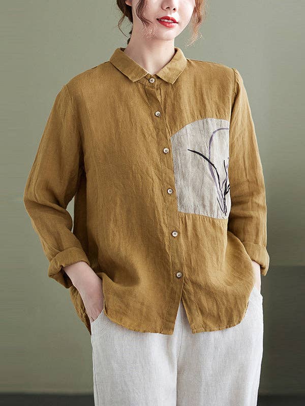 Embroiderd Tops: BLACK / L