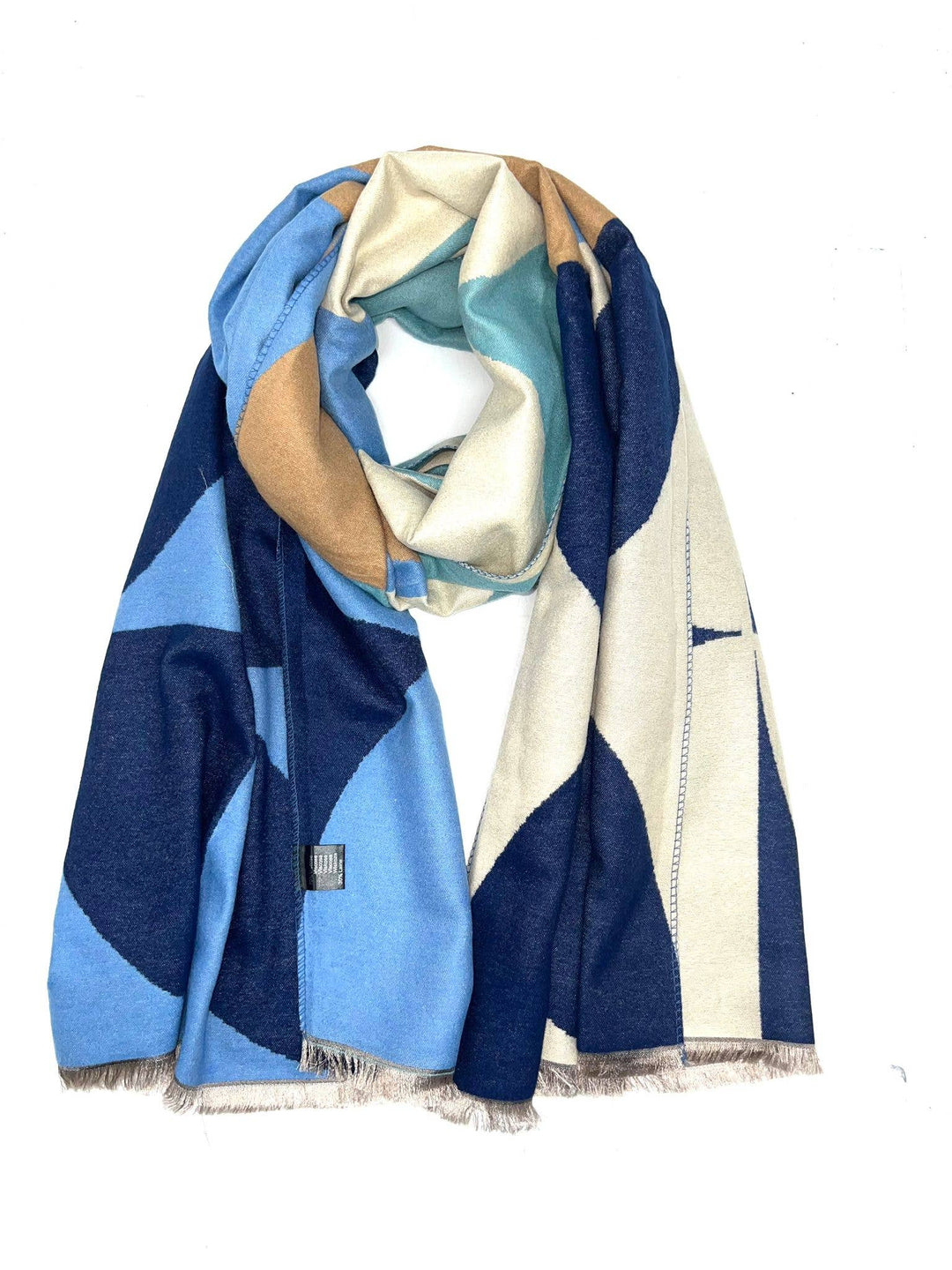 HH-275 Chic Scarf with GeoPattern: Black