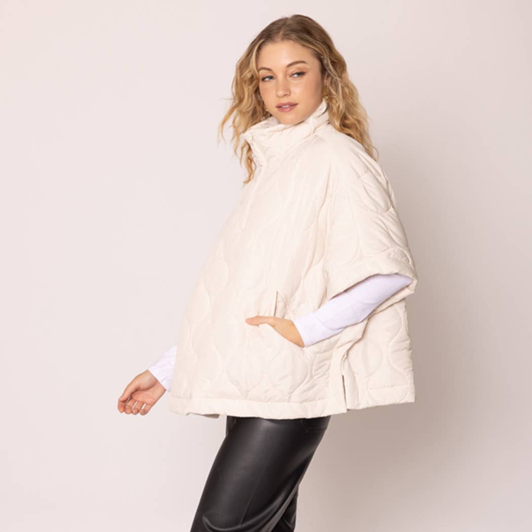 Quilted Cape Poncho Jacket : BGE / O/S