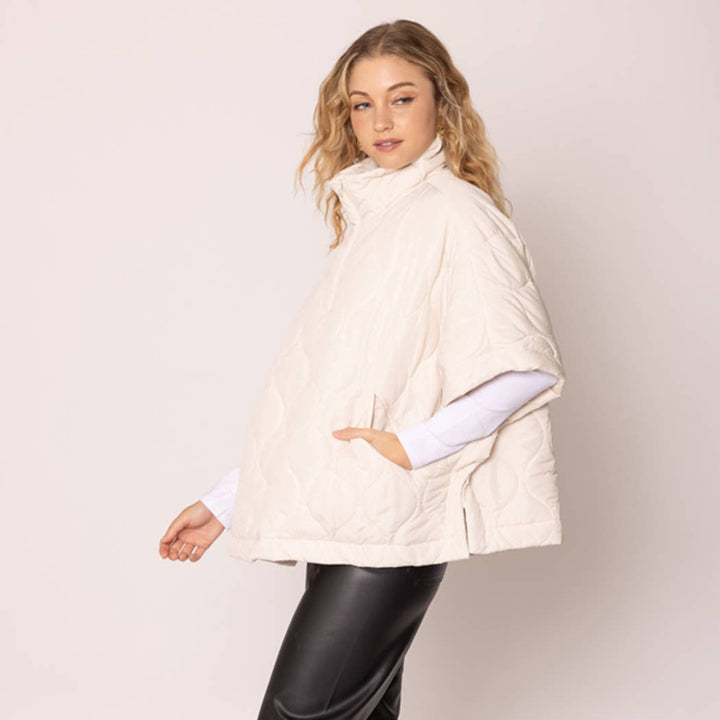 Quilted Cape Poncho Jacket : BGE / O/S