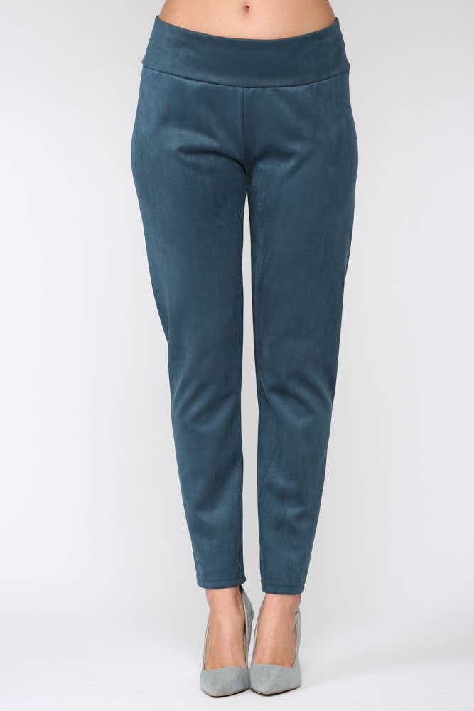 Annelise Stretch Suede Pant: Black / S / A5499