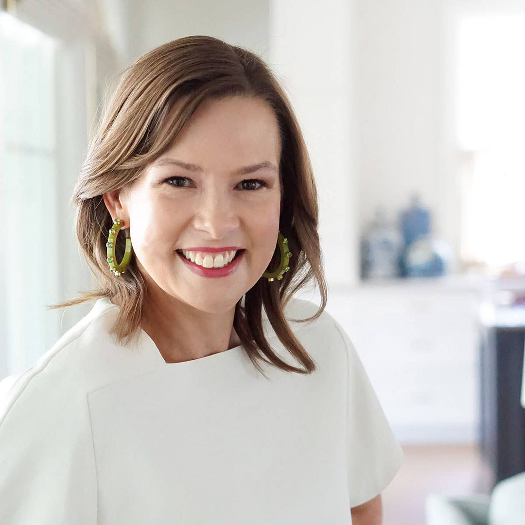 Renee Resin and Rhinestone Hoop Earrings: Cocoa