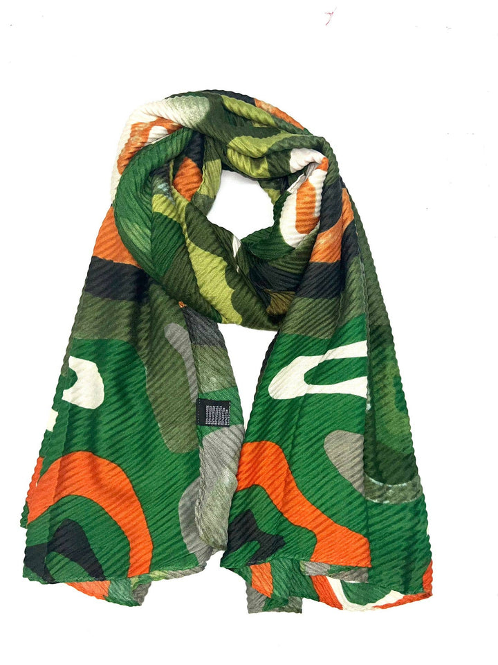 HH-239 abstract pleated scarf: Blue