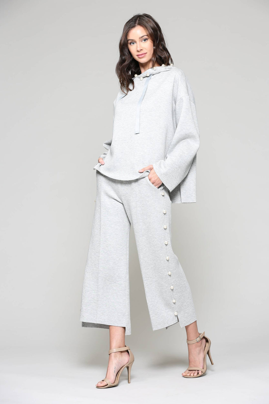 Farrah Scuba Pearl Pant: White / L