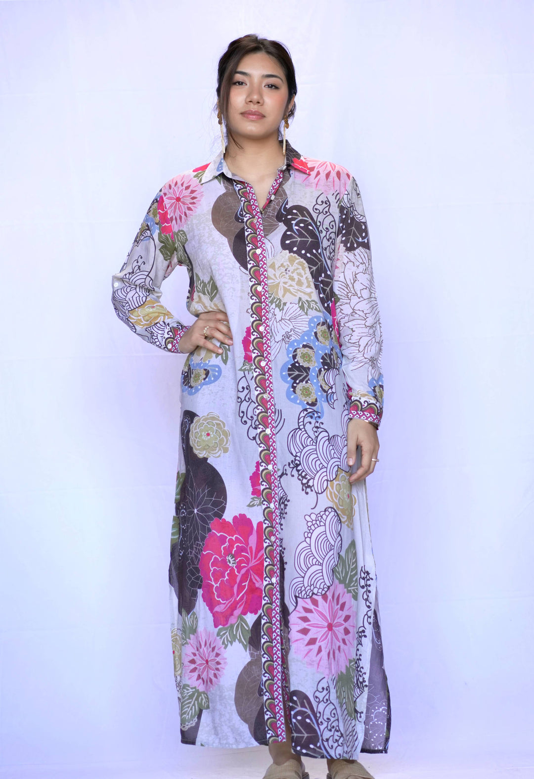 Seraphina Shirt Dress Beige Brown:/ XL