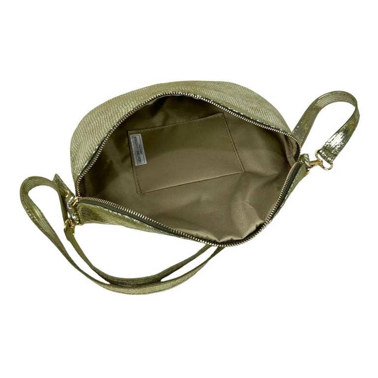 - Italian Leather Waist Bag Large: Black