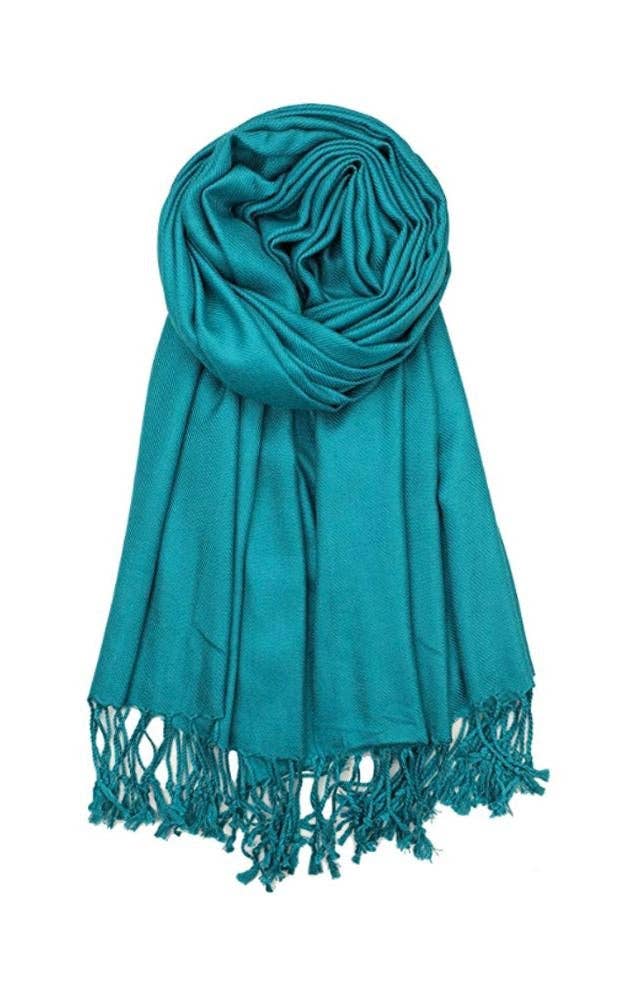 Teal Color Fashion Pashmina Shawl Scarf