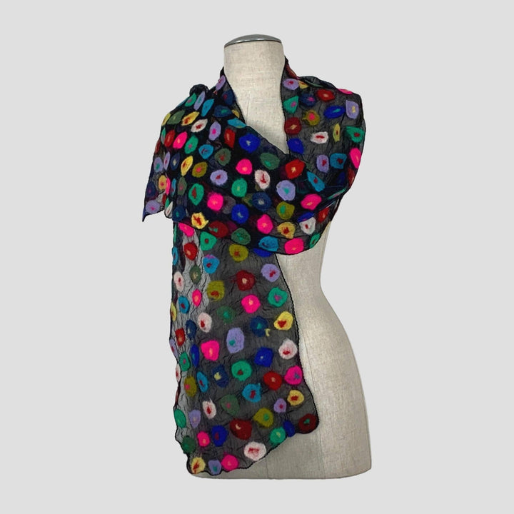 Multi Spotted Polka Felt Scarf