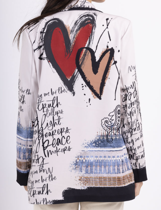 Italian Script Artistic  Blazer