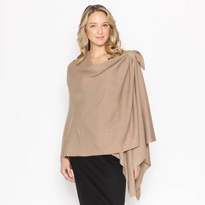 Ruana with Shoulder Strap: GRY