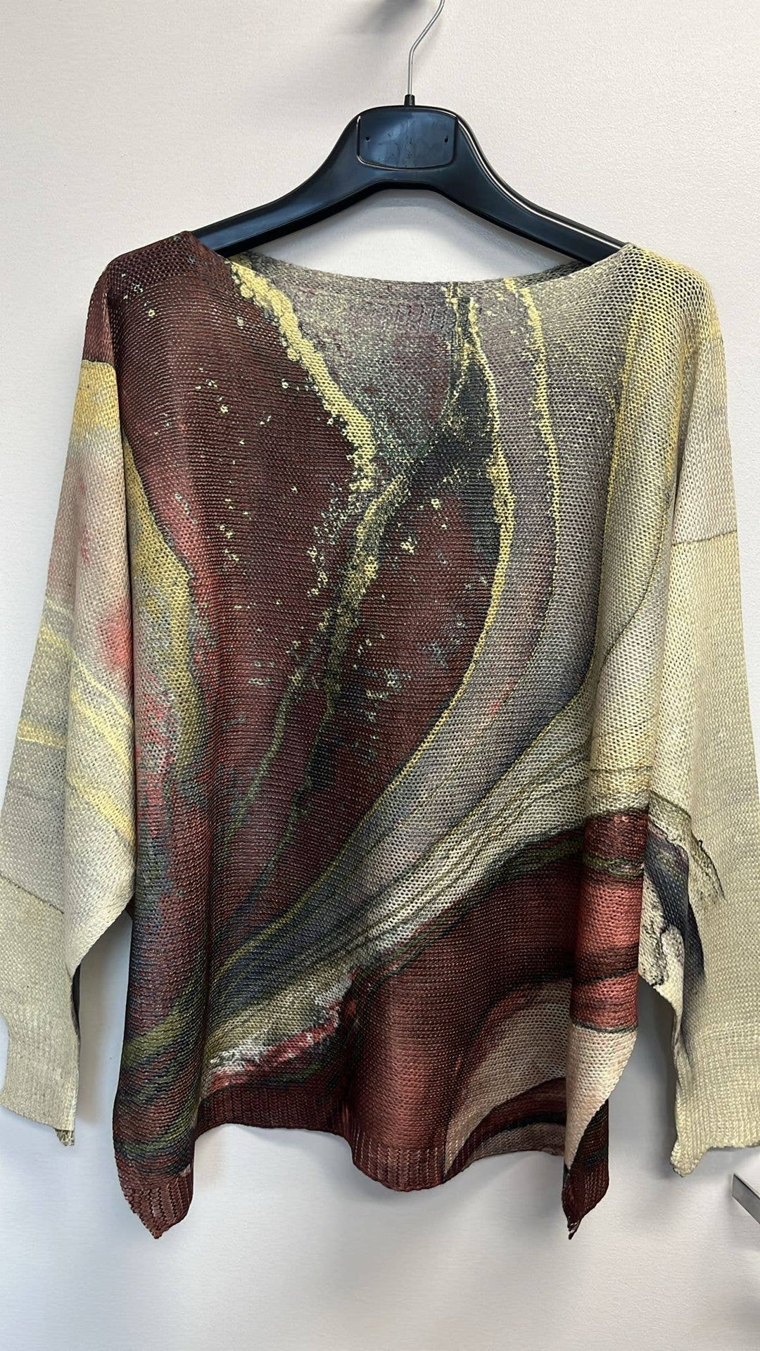 Brown Gold Printed Sweater