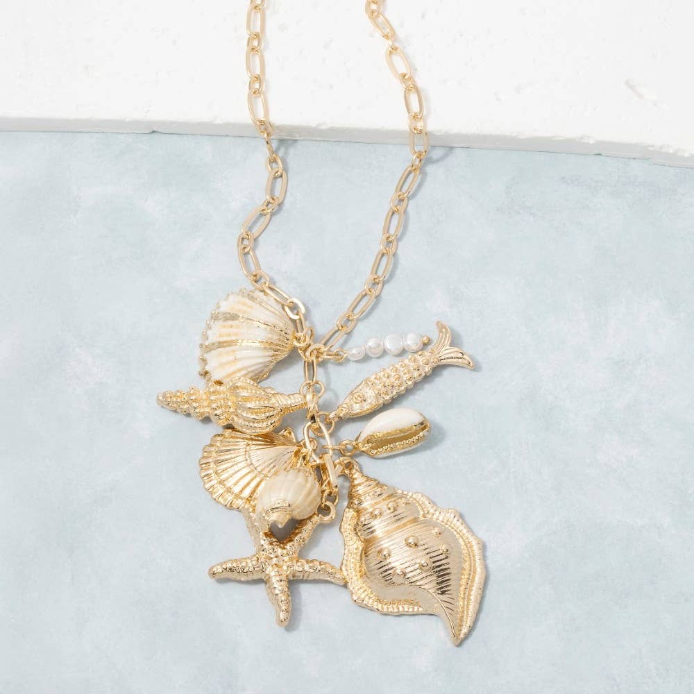 Gold Sea Charm Necklace