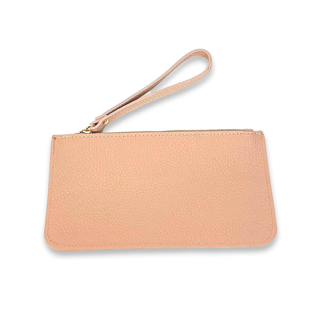 Genuine Leather Bag w/Wrist Strap: Bronze / Large