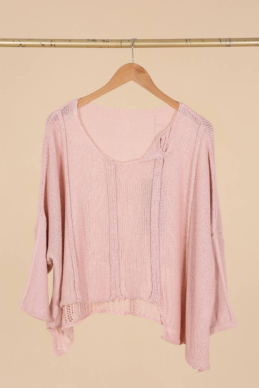 61113 100% COTTON SWEATER: Beige