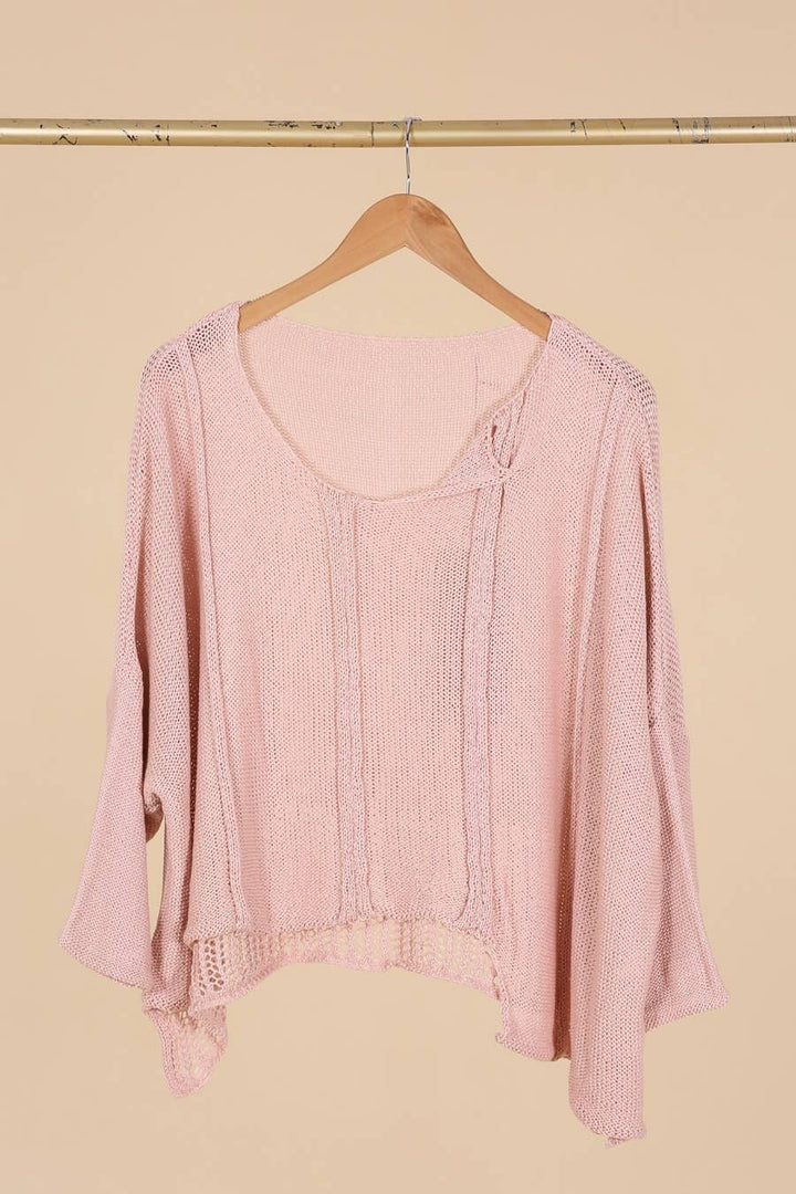 61113 100% COTTON SWEATER: White