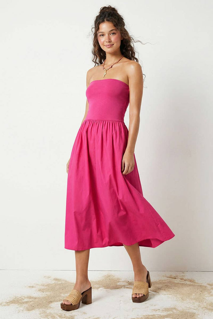Strapless Maxi Dress: Black / L