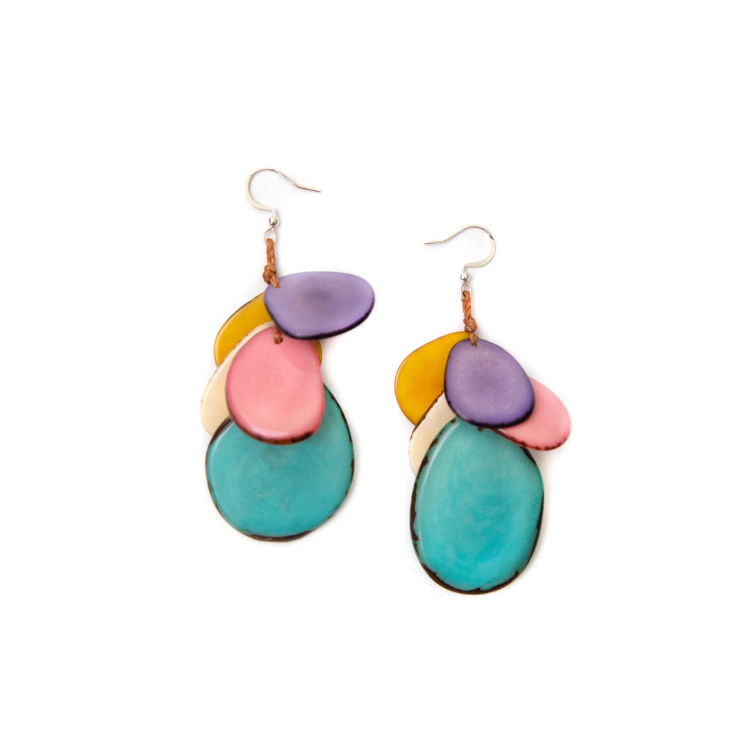 Jordin Earrings: Burgundy/Cafe con Leche