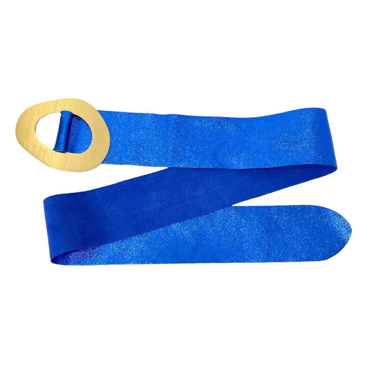 Metallic Leather Suede Belt : Olive green