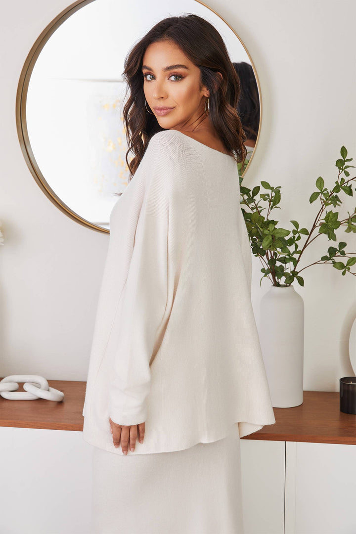 ASYM SWEATER : Ivory /S