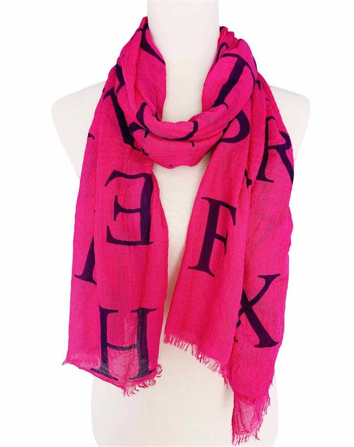 Alphabet Prints Scarf: Yellow