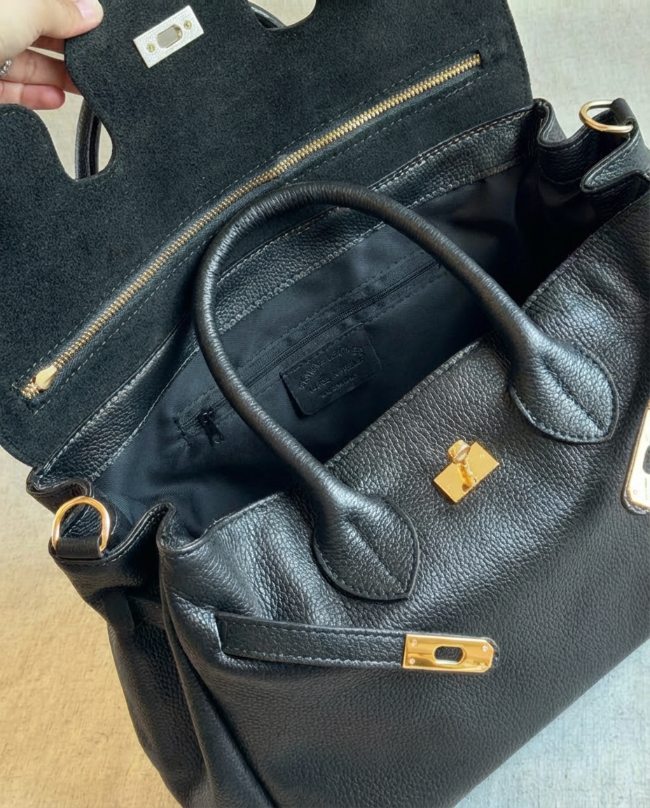 Maxi Leather Made in Italy: Dark brown