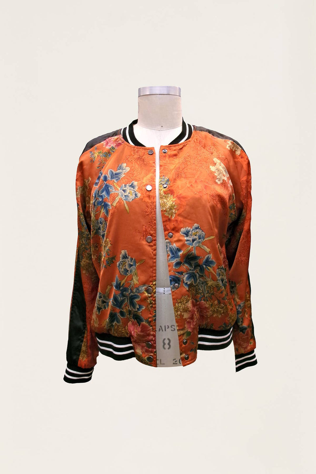 Reversible Satin Rust Jkt: Blk/ S