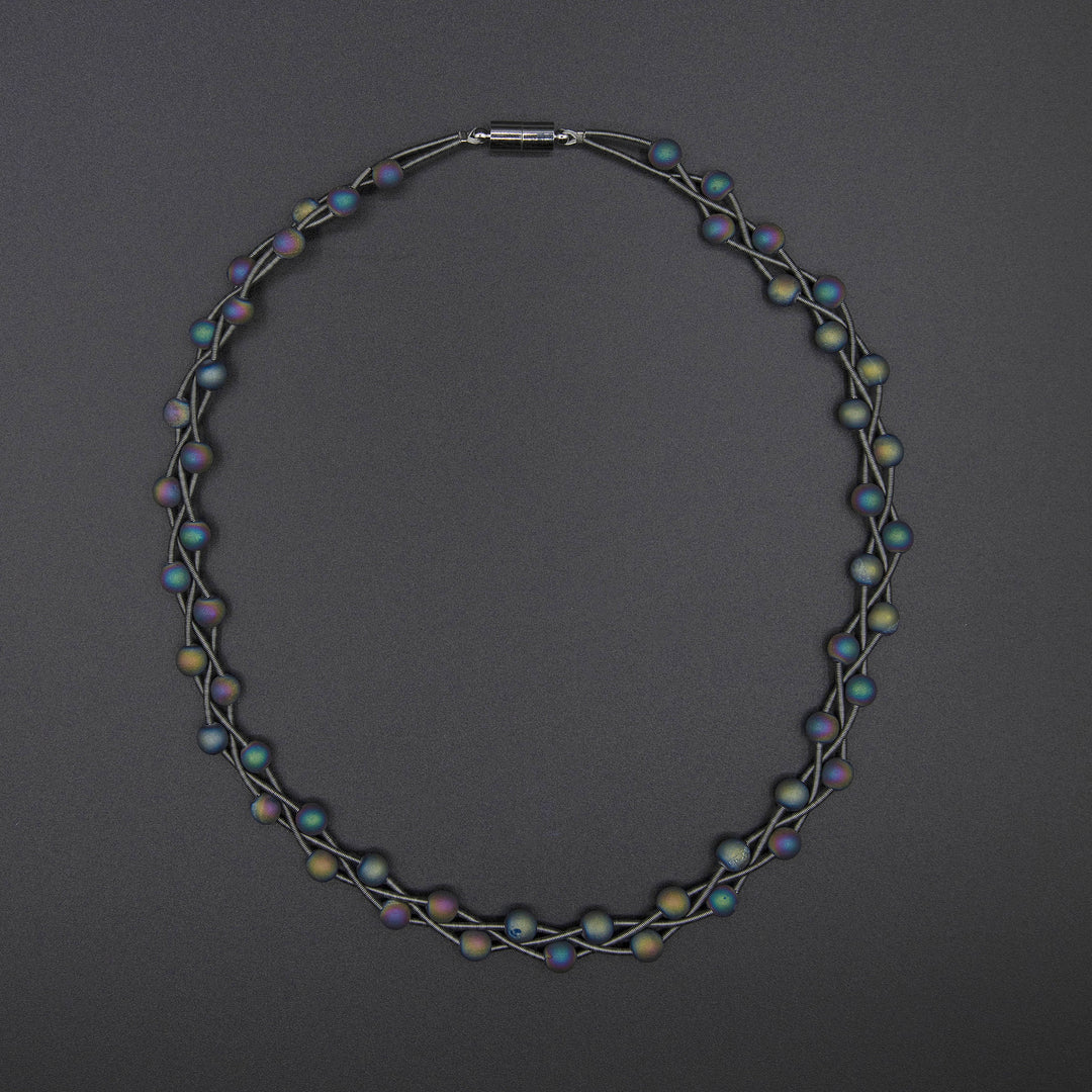 Artistic Druzy Stone Link & Chain Neck